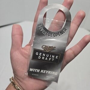 NEW Miller Genuine Draft Beer Bottle Can‎ Opener Keychain Keyring Pat Pending